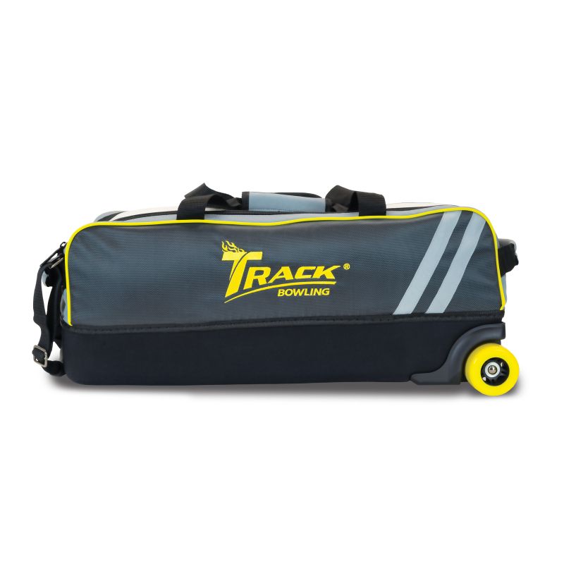 Track Select 3 Ball Tote Grey/Yellow Bowling Bag Side View