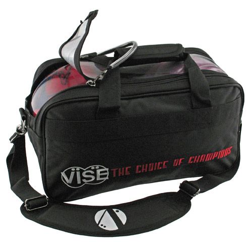 Vise 2 Ball Clear Top Tote Bowling Bag Black