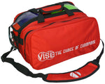 Vise 2 Ball Clear Top Tote Plus Bowling Bag Red